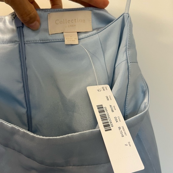 Silk J. Crew Collection slip skirt Cinderella blue size 2 - Picture 2 of 7